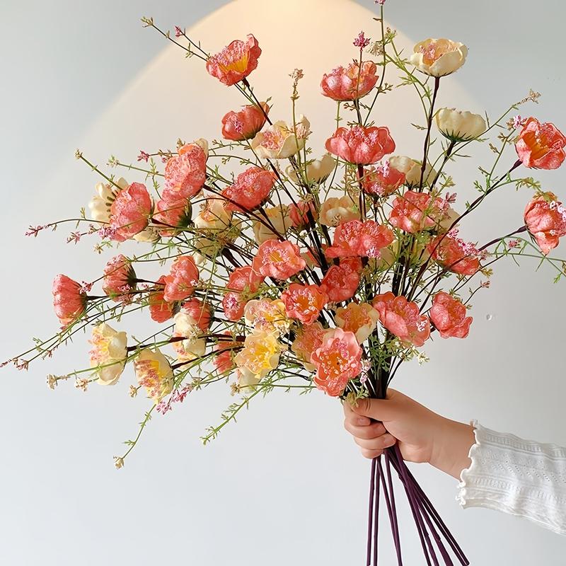 Pink Butterfly Flower Artificial Silk Flowers Wedding Party Fake Flower Decor Dining Table Decoration Home Aesthetic Art