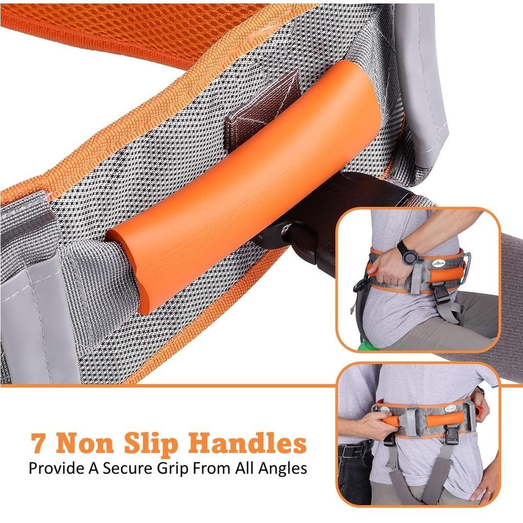 Orange Transfer Gait Belt Assist Secure Walking Device Gait Transfer Belt for Patients Ambulation Medical Supplies