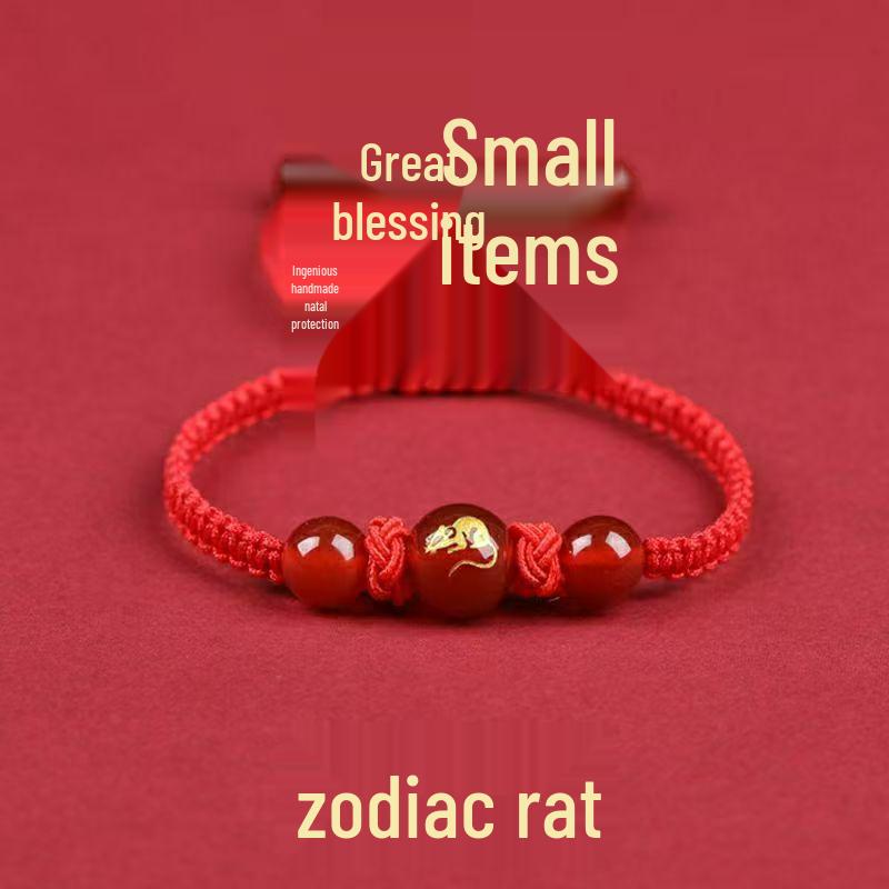 2025 Zodiac Red String Bracelet for Men & Women's Birth Year: Dragon, Horse, Rooster, Rat, Rabbit