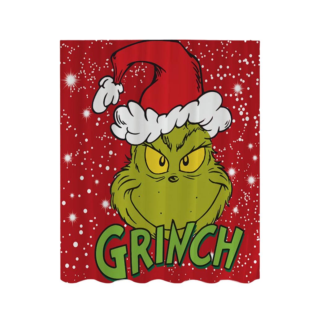 Christmas Print Bath Curtain