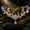 Twig Branch Design Elven Crown Rhinestone Decorated Fairy Headpiece Elf Tiara  Festival Wear