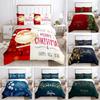 Chirstmas Bettbezug Kinderzimmer 3D Cartoon Merry Chirstmas Twin Bettwäsche Set Polyester Weihnachtsmann Frohes Neues Jahr Bettbezug