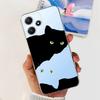 Cute Flower Cat Painted Case For Xiaomi Redmi 12 5G 2023 Soft Silicone TPU Back Cover For Redmi12 5G Global Phone Bumper