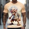 Summer 3D Printed Large-Sized Men's T-Shirt with 3D Character Pattern - Humorous and Fun Design Suitable for Party Wearing