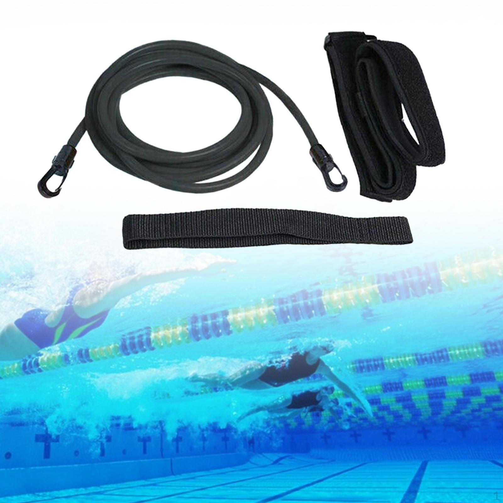 

Тренировочный пояс для плавания 4M, ремень для стационарного плавания в бассейне, банджи-шнуры чёрный