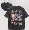 Mental Health Matters Potisk Tričko Vintage Vyprané Krátký Rukáv Ležérní Kulatý Výstřih Unisex Volné Tričko Streetwear