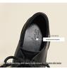 2025 Herbst Retro Schwarz Damen Square Toe Schnürschuhe Dicke Sohle Höhenverstärkend Britischer Stil Kleine Lederschuhe