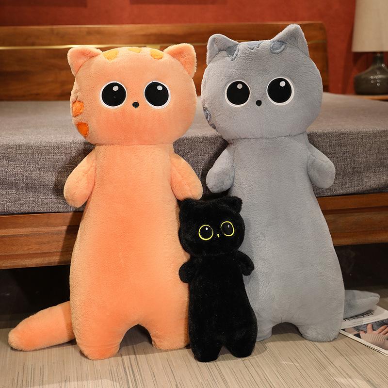 Cute Cat Plush Toy Stuffed Animal Black Cat Throw Pillow Cushion Big Size Toy Children Birthday Gift for Boy Girl