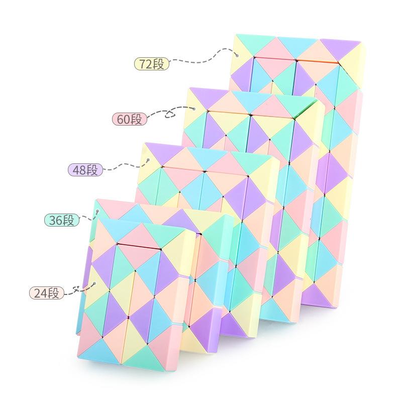 24 / 36 / 48 / 60 / 72 Segment Magic Rule Snake Cubes Macaron Color Variety Folding Stereo Kid