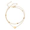 Summer Beach Anklet Heart Shaped Beads Peach Charm Women Fashion Jewelry Trendy Accessories