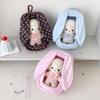 Polka Dot Carrying Bag Transparent Shell Bunny Ear Design Storage Pouch 3D Stereo Shape 15Cm Figure Display Bag Display