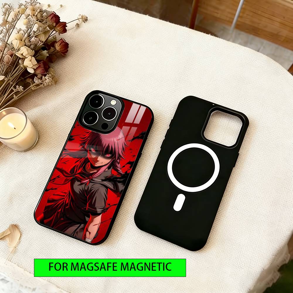 

Чехол для телефона Гасай Юно из «Дневника будущего» для iPhone 17, 16, 15, 14, 13, 12, 11 Plus, Pro, магнитный, для беспроводной зарядки MagSafe iPhone12