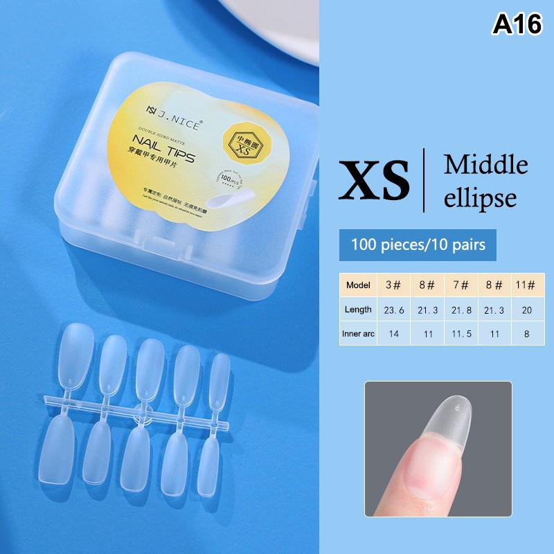 100 Pièces Embouts d'Ongles Amande Couvrance Totale Mat Gel Souple Faux Ongles Pour Salon de Manucure DIY Manucure Maison Création d'Art pour Ongles