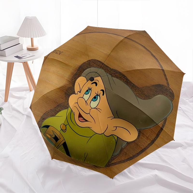 

Dopey,Dwarf,Fantasy Theme Automatic Compact Folding Cute Umbrella - Portable and Durable, 8-Bone Iron Umbrella for All Weather0707050