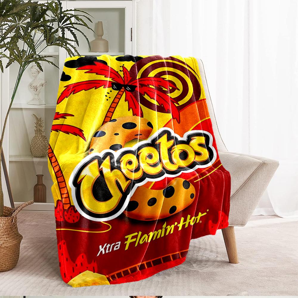 Cheetos Theme Printed Blanket - Perfect for Couch, Bed, Travel & Outdoor Use | Machine Washable, Cozy & Durable.