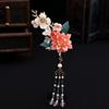 Vintage Chinese Style Hair Clip Handmade Tassel Flower Hair Clip For Women Girls Elegant Hanfu Metal Jewelry Hair Accessories