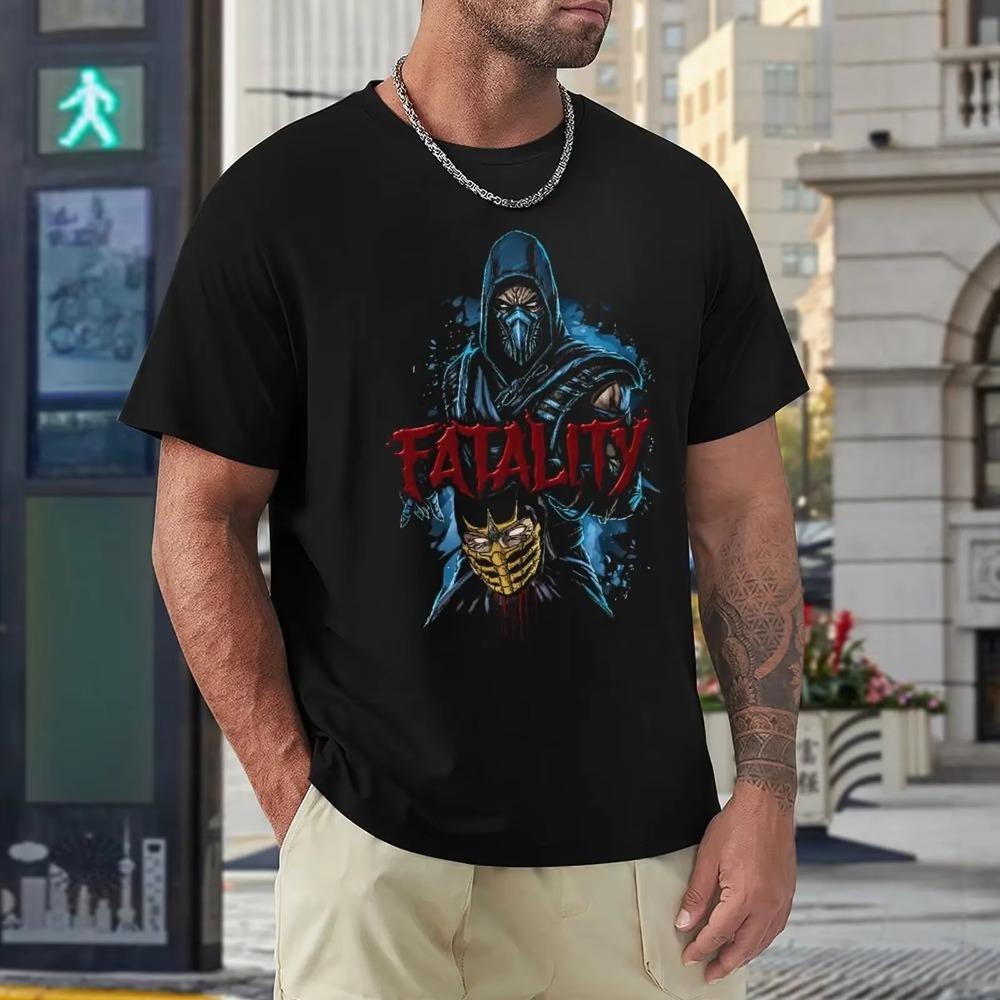 Harajuku Fatality Mortal Kombat 80s Essential For T-shirt  Move Top Tee Top Quality Funny Novelty Leisure Eur Size