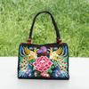 Modische Canvas-Tragetasche mit großem Fassungsvermögen, lässige Tasche mit doppeltem Reißverschluss und Stickerei für Damen