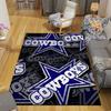 Cowboys Flannel Printed Carpet, Home Sofa Decoration for Living Room & Bedroom, Non‑Slip Play Flannel Floor Mat for Game Room