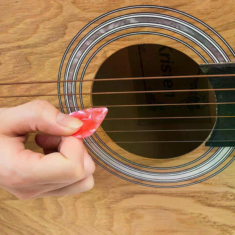 10Pcs Plectrums 1 Pick Holder Electric Celluloid Acoustic Guitar Picks Colorful Random Color