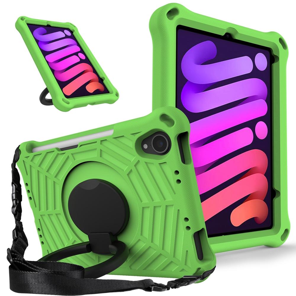 For Apple iPad mini 6 7 6th Gen 2021 2024 A17 Pro A2567 A2568 A2993 A2996 Case EVA Kids Safe Pull Ring Shockproof Shoulder Strap Stand Tablet Cover