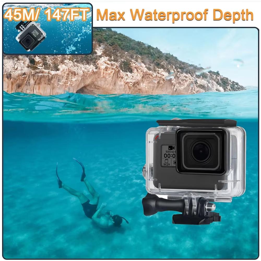 Hero 5/6/7 Waterproof Case 45m Underwater Protective Housing Diving Case For GoPro Hero 7 6 5 Black Action Camera Accessories
