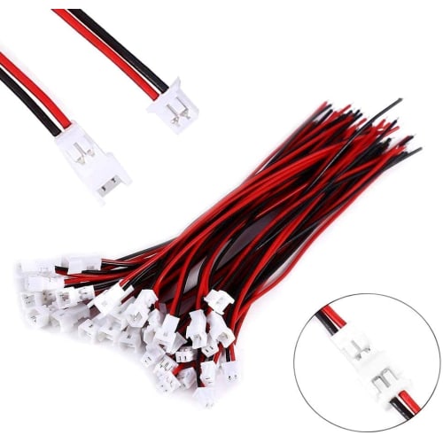 Molex PicoBlade 1.25mm Pitch 2P Connector with Cable, Male and Female, 10-Pack (JST 1.25 Micro JST)