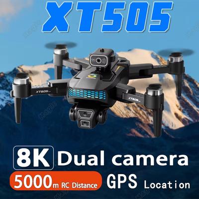 Nový dron XT505 8K ESC HD Duální kamera GPS 5G Wifi 360° Vyhýbání se překážkám Bezkartáčový motor Skládací kvadrokoptéra Dálkové ovládání Dron Hračka Dárek