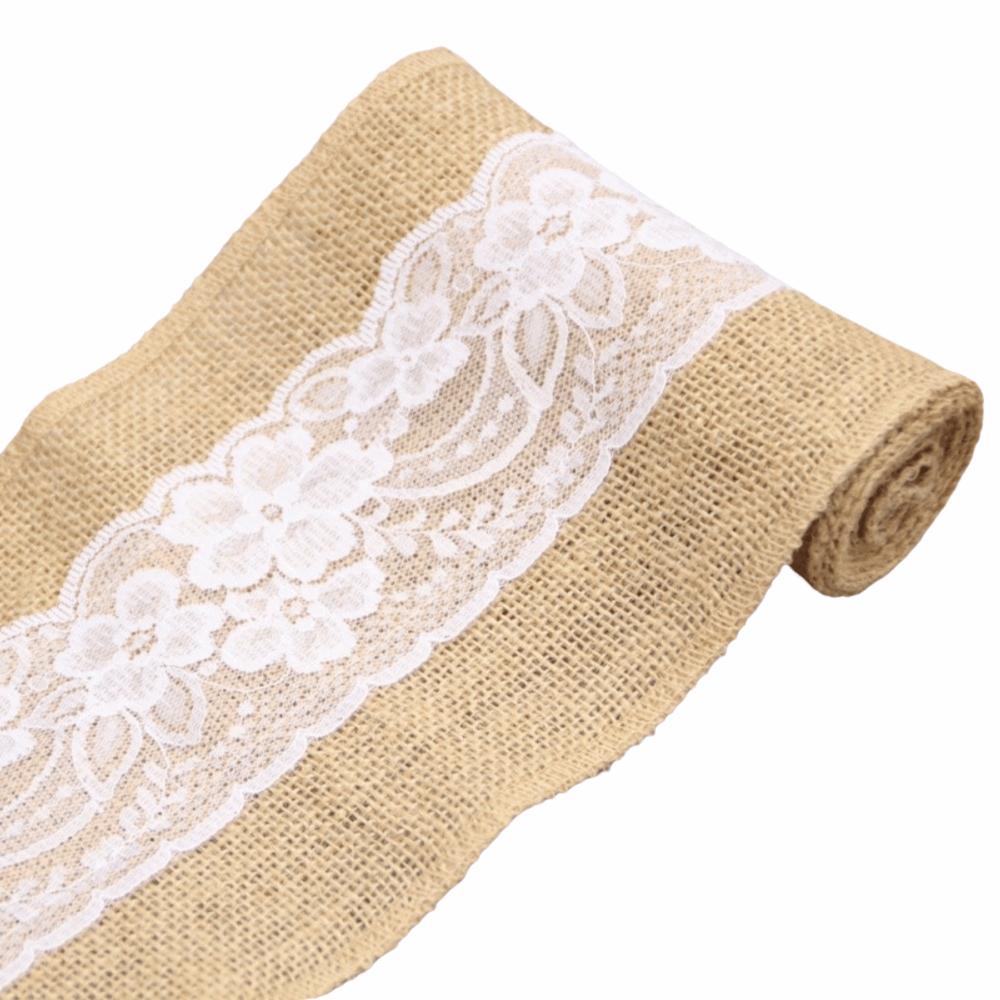 Handmade Burlap Chair Bow 15cm Lace Cotton Chair Backrest Lace Seat Back Strap Party Supplies