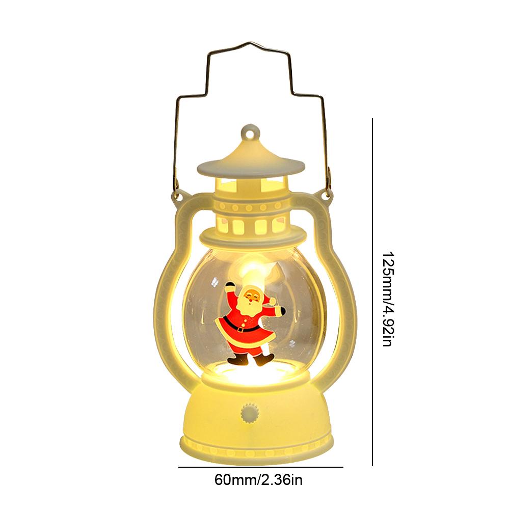 Christmas Portable Lantern Battery Operated Santa Claus Snowman Oil Lamp with Handle Xmas New Year Gifts for Table Decoration