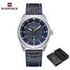 NAVIFORCE Original Men Fashion Quartz Watch Leather Strap 30m Waterproof Calendar Compass Design Men Leisure Business Watch NF9281L