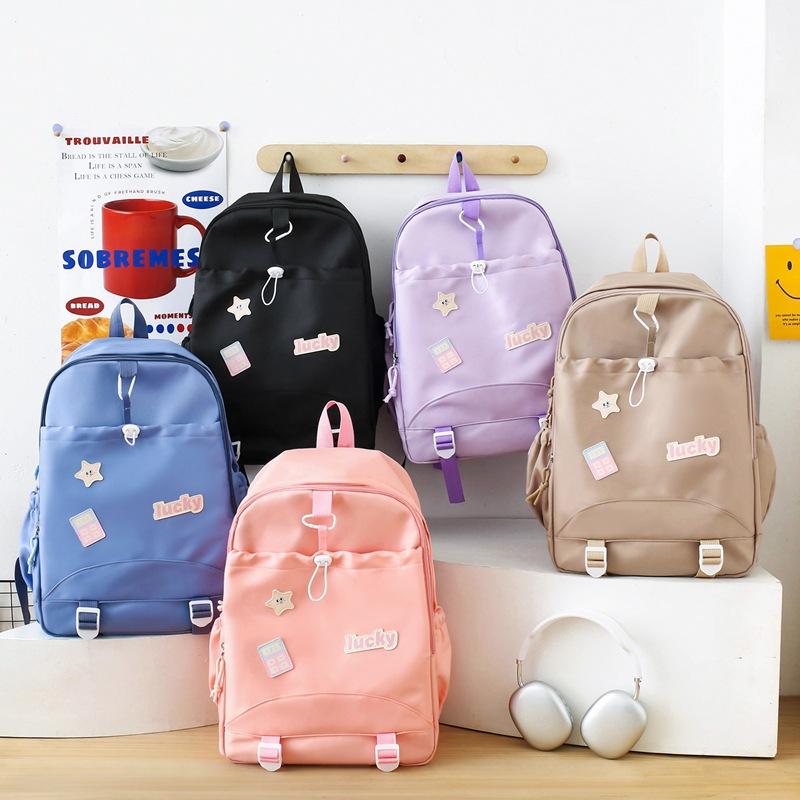 New Backpack for Primary and Secondary School Students Multi Functional Large Capacity Backpack Cute Versatile College Style School Bag