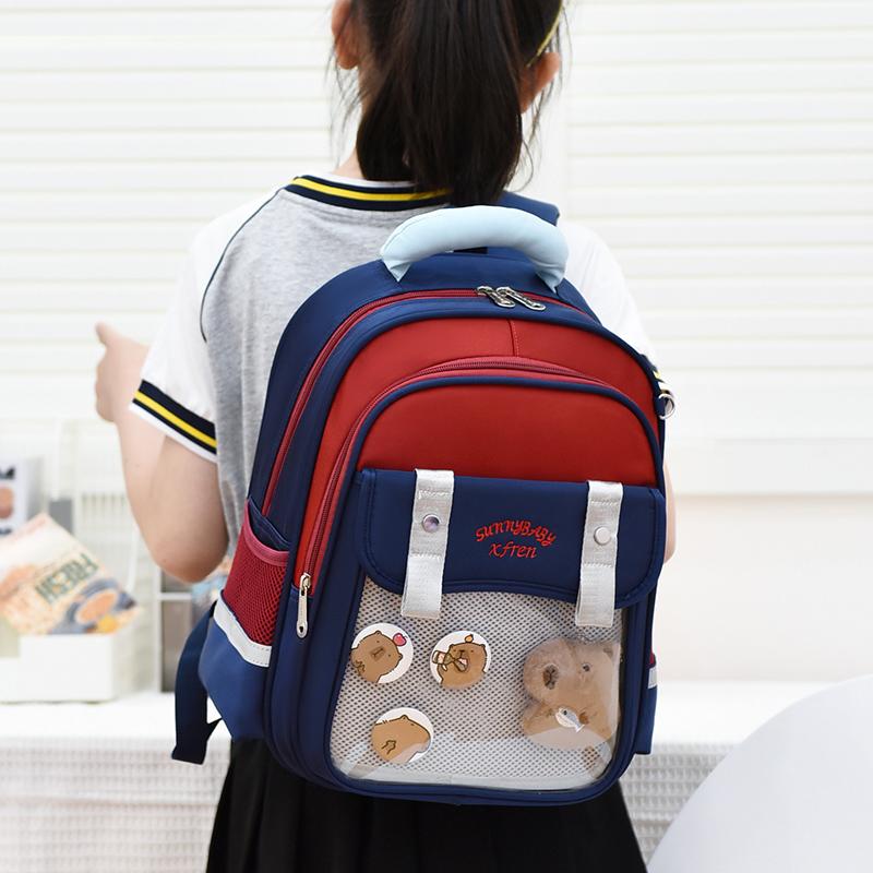 Schoolbag for Primary School Students Grade 1-3 Burden Reduction Spine Protection Backpack Cartoon Backpack for Boys and Girls