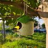 Resins Leaf Bird Nest Box for Garden Balconies Small Bird House Outdoor Hanging Ornament for Wrens Finches Hummingbirds