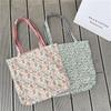 Chic Plaid Floral Patchwork Canvas Shoulder Bag For Women Soft Handle Design