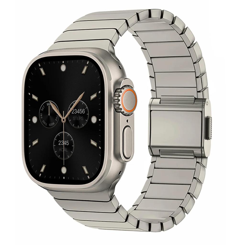 Titanium Men Strap for Apple Watch Band Ultra 3/2 49mm 11 10 46mm Magnetic Buckle Bracelet for Iwatch Series 9 8 7 SE 45mm 44mm