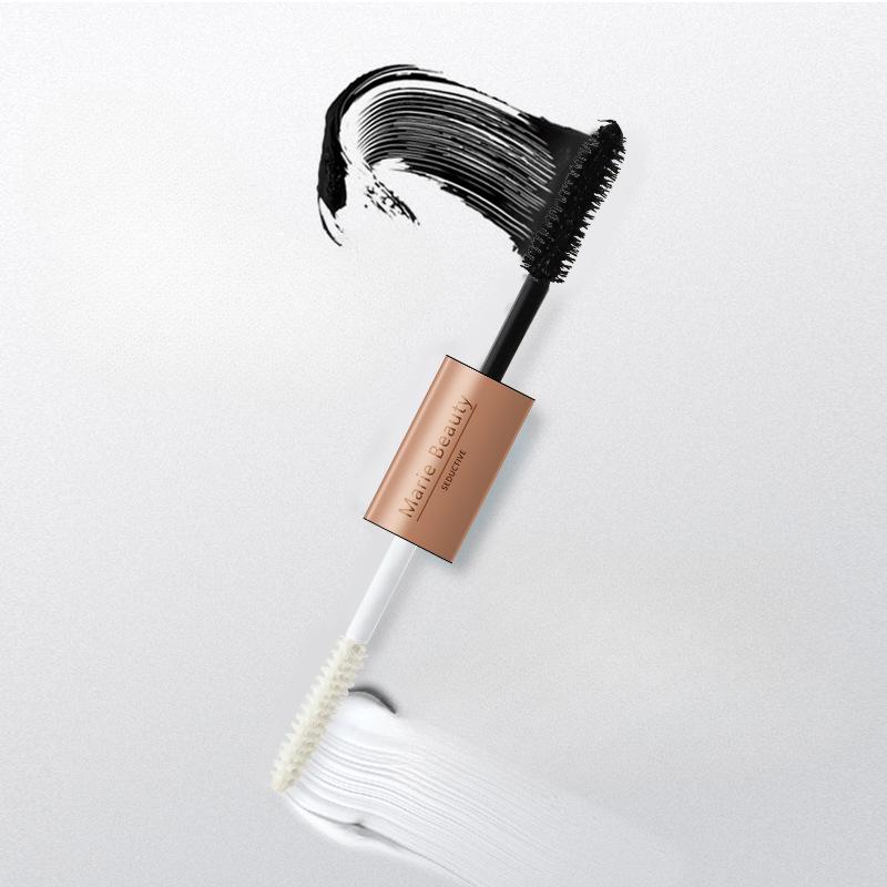 Máscara de pestañas alargadora con cabezal de cepillo de silicona 4D que riza y espesa las pestañas