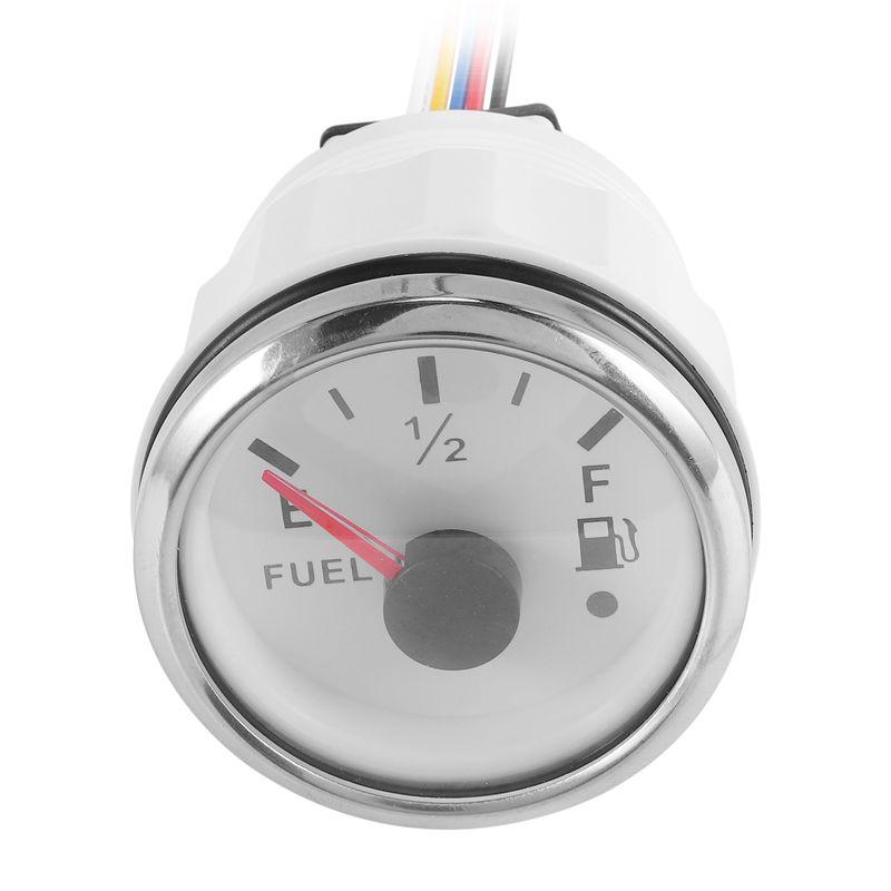 A73Q-52Mm Fuel Level Gauge 0-190Ohm Switchable 240-33Ohm Fuel Oil Level Meter Waterproof Boat Car Gauges With Alarm белый
