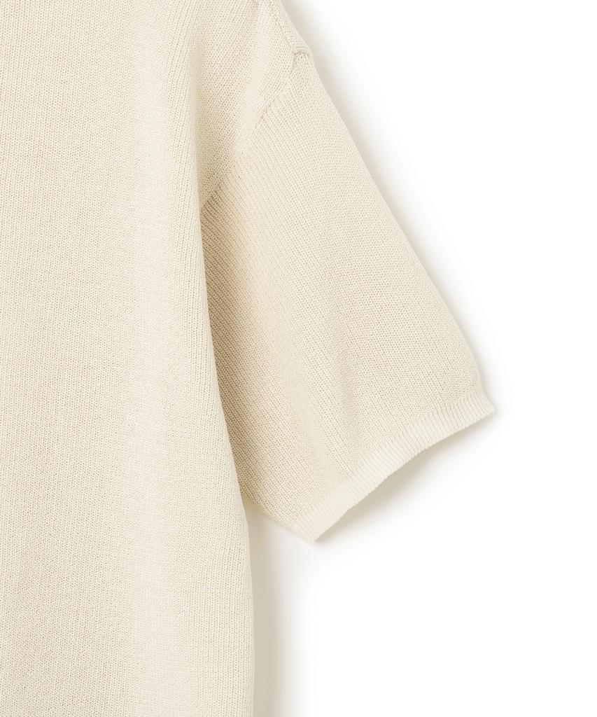 KNITTED Coolever Round Short Sleeve Knit Tee Ivory