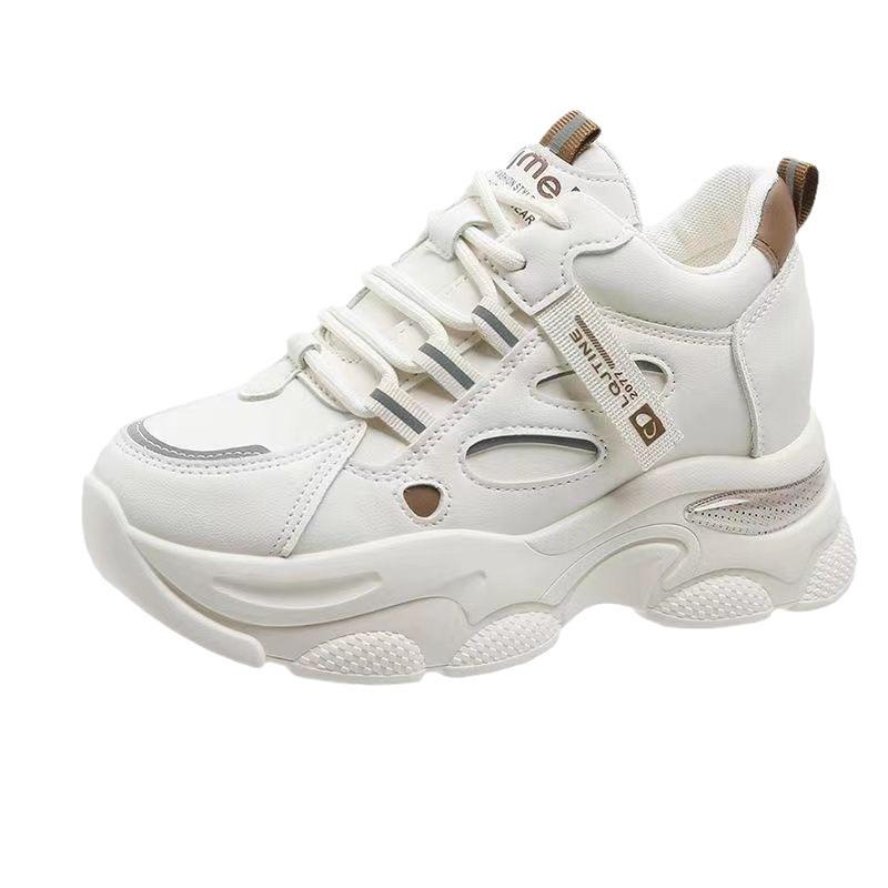 Fashion inner height increase dad shoes women's 2025 autumn new lightweight non-slip platform casual shoes soft-soled sports shoes women