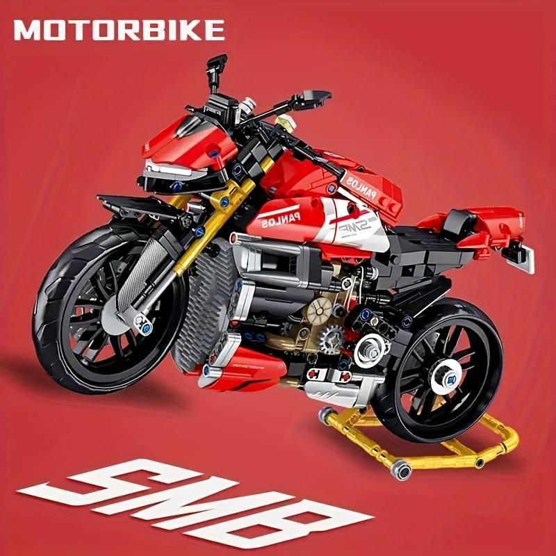 981 Particle Mold Fast Building Block Assembly Model Motorcycle, for 6 Years Old + Creativity, Is Also A Home Ornament, Holiday