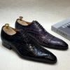 Fashion Men's Genuine Leather Oxford Dress Shoes Classic Wingtip Lace-Up Formal Shoes for Wedding Party Business Office