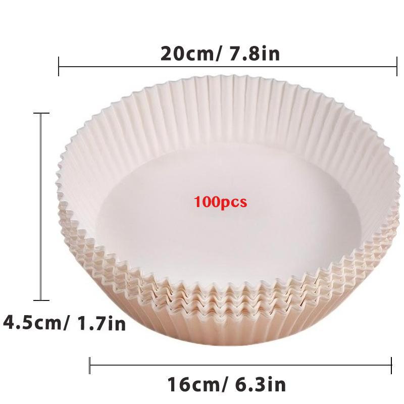 100pcs Air Fryer Disposable Paper Nonstick Airfryer Baking Papers 16cm Round Air-Fryer Paper Liners Paper Kitchen Accessories