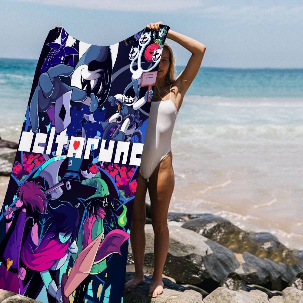 Game Deltarunes Anime Beach Swimming Towel Soft Absorbent Washcloth Children's Gifts for Kids Travel Camping Gym