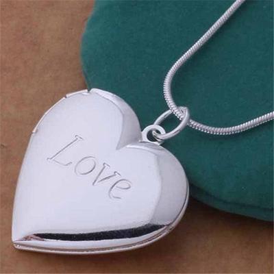 Regalo con ciondolo con foto, collana unisex con medaglione a cuore, gioielli