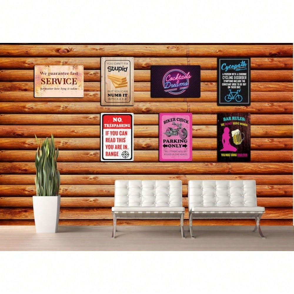 Funny Garage Metal Tin Sign Stupid Rustic Vintage Wall Decor