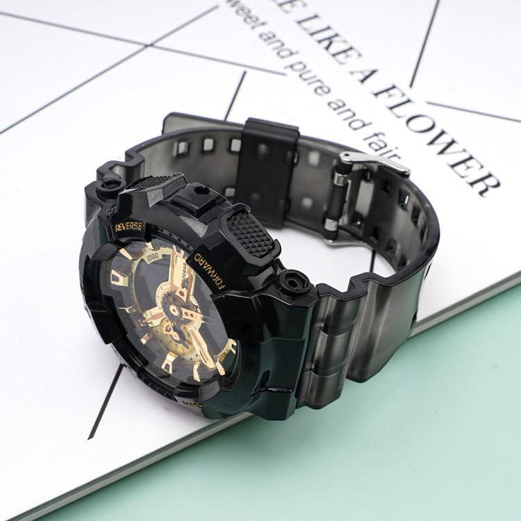 Black Gold Rubber Resin Watch Strap for Casio GA110/400/700/GD120/140