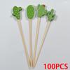 100Pcs Bamboo Disposable Forks Toothpick Decoration Cocktail Picks Fruit Forks Buffet Food Picks for Party Decor SGC003