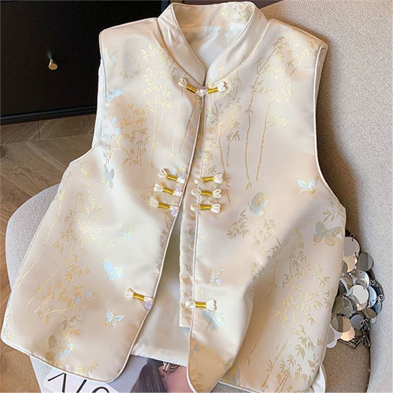 Vest Spring and Autumn High-end Buckle Fashion New Top Temperament Top