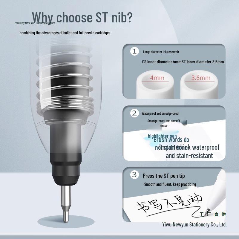 Large Capacity Black Gel Pen Refill for Exams, Quick-Drying, 0mm